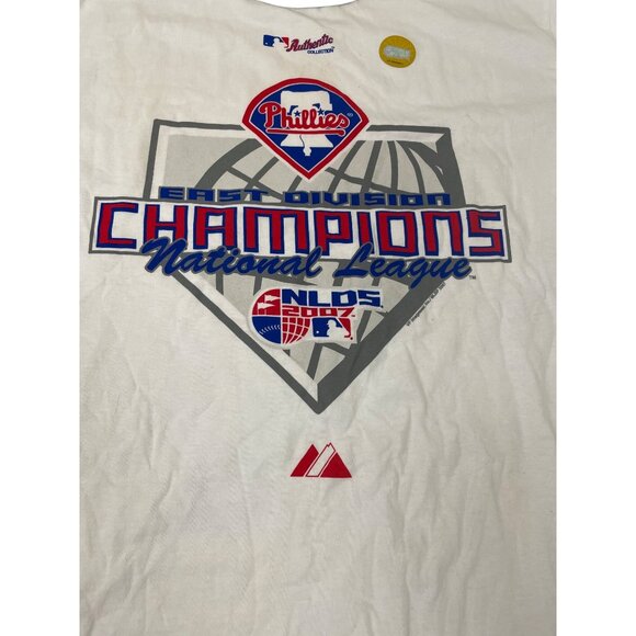 Majestic Phillies Champions White Black Mens T-Shirt Size M SKU 8521 - Picture 9 of 11